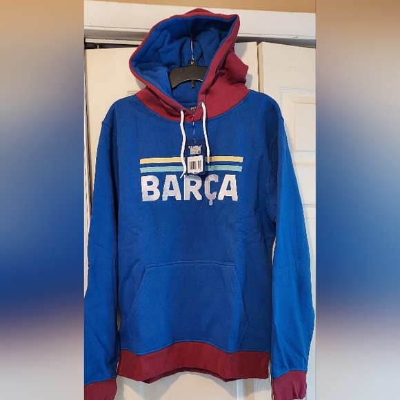 Barca FC Barcelona Hoodie Mens Large Sweatshirt Soccer Futbol New Embroidered - Picture 1 of 13